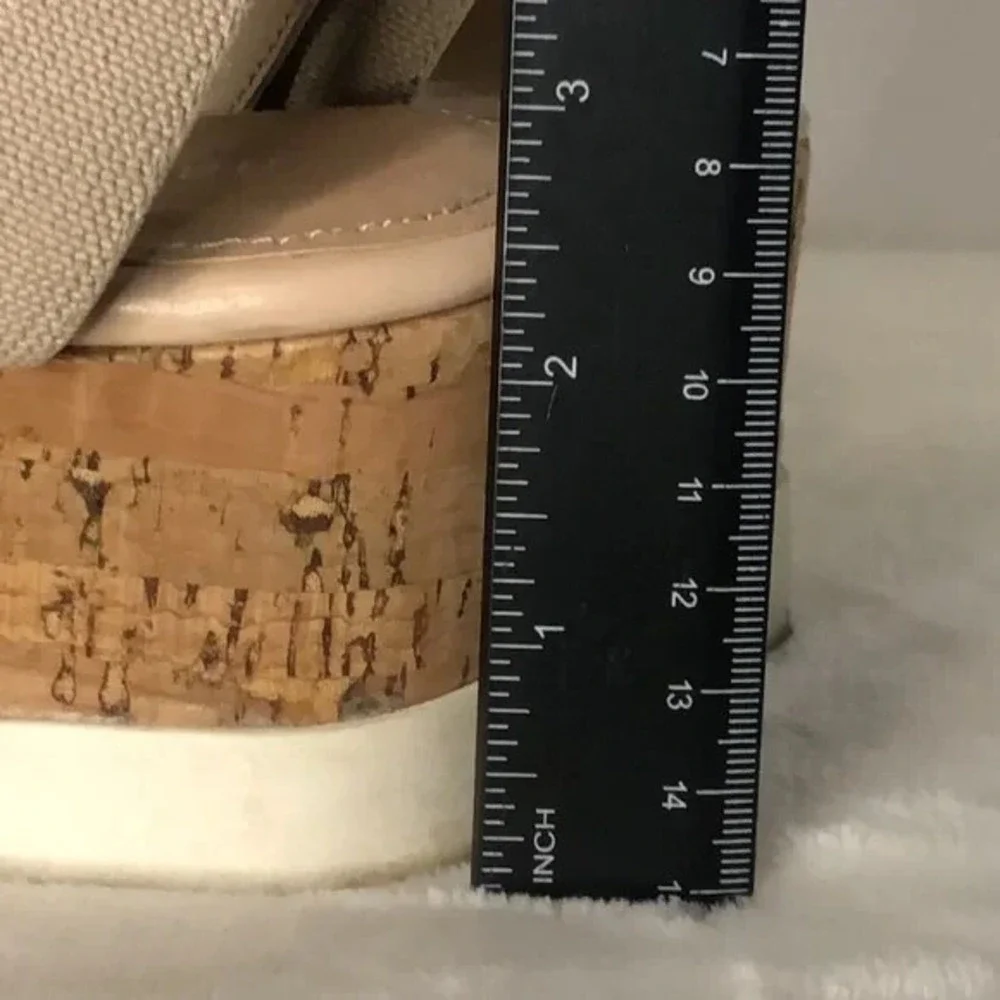 MADDEN GIRL Bandi Elastic Cork Wedge Platform Sandal‎ Beige Women's Size 7M